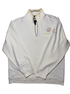 Tommy Bahama 1/4 Zip Pullover Sweater Embroidered Logo Light Yellow Men’s Large - Picture 1 of 6