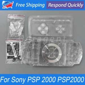 Juego para Sony PSP 2000 PSP2000 carcasa completa carcasa funda cubierta con botones transparentes - Imagen 1 de 8