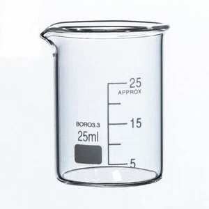 25ml Low Form Beaker Chemistry Laboratory Borosilicate Glass Beaker Thickened - Picture 1 of 1