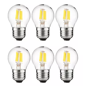 Sunlite LED Filament G16 Filament Globe Light Bulb, 6W, 2700K-Warm White, 6-Pack - Picture 1 of 1