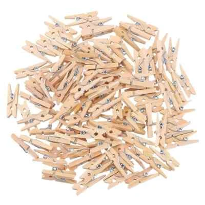 100 Mini Holzklammern Wäscheklammern Dekoklammern Klammern Holz Natur Deko 2,5cm - Bild 1 von 4