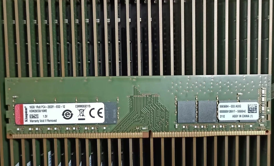 Kingston 16GB DDR4 2933 UDIMM ECC RAM  1Rx8 PC4-2933Y-ED2-12 PC4-23400 288pin - Image 1 of 1