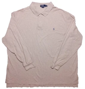 POLO RALPH LAUREN Long Sleeve Shirt Solid Light Beige 4XLT 4XL Tall - Picture 1 of 7