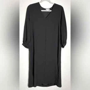 Nordstrom Damen Schwarz Midi Arbeit Formell Etuikleid Langarm Neu V-Ausschnitt - Bild 1 von 6