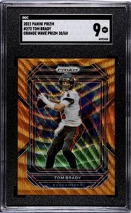 2022 Panini Prizm Tom Brady Orange Wave Prizm /60 #273 SGC 9 Buccaneers - Picture 1 of 2