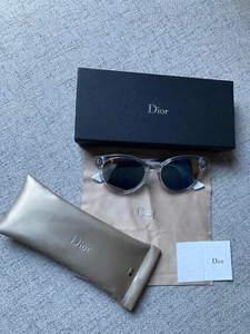 New Dior Diorama 7 Clear Plastic White Temples Solid Gray Mirror Lenses GKZDC - Picture 1 of 4