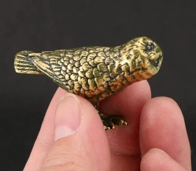 Estatua de animal búho de latón pequeña escultura estatuilla de mesa decoración del hogar regalos Foto 1 de 4