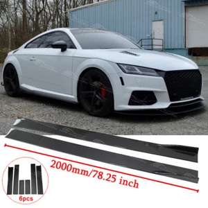 For Audi TT TTS Quattro Carbon Fiber Side Skirts Rocker Panel Spoiler Splitter - Picture 1 of 10