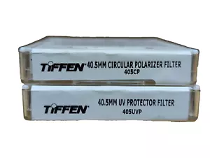 Tiffen 40.5mm Circular Polarizer & UV Protector Fiter Set - 2 Glass Filters - Picture 1 of 10