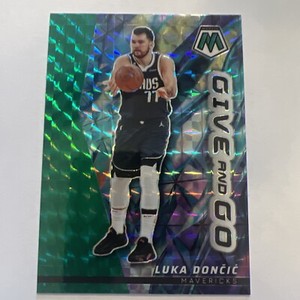 2022-23 Panini Mosaic LUKA DONCIC Give And Go Green Prizm #5 Dallas Mavericks