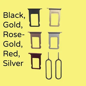 Iphone 6/6s/7/8/Plus/X Sim Card  Tray With Sim Eject Tool, All Colors - Picture 1 of 8