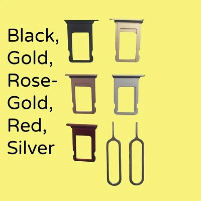 Iphone 6/6s/7/8/Plus/X Sim Card  Tray With Sim Eject Tool, All Colors - Image 1 of 4