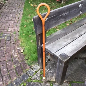 Vintage Modernist Needle Design Loop Top Walking Stick 37.5” Tall - Picture 1 of 19