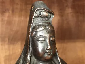 Y3418 STATUE Bizen-ware Kannon Figur Figure Signiert Japan Antik Vintage - Bild 1 von 12