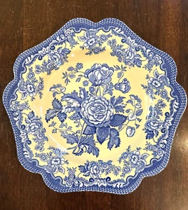 Spode Blue Room Garden Collection British Flowers ROSA Plate England 9.5" - Picture 1 of 6