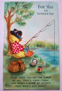 Duck fishing opening tackle boxes vintage Father's Day greeting card *LL10 - Picture 1 of 6