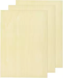 3Pcs Basswood Sheet 12 X 8 X 3/8 Inch Unfinished Wood Boards Plywood for Crafts  - Picture 1 of 5