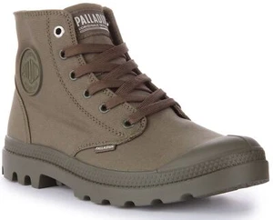 Botas con cordones veganas sostenibles de paladio mono cromo oliva Reino Unido 3 - 12 - Imagen 1 de 12