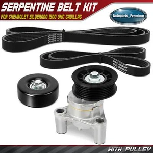 4x Kit de componentes de transmisión por correa Serpentine para Chevrolet Silverado 1500 GMC Cadillac - Imagen 1 de 10