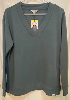 NUEVO CON ETIQUETAS JERSEY ORVIS CLASSIC COLLECTION AZUL MANGA LARGA CUELLO EN V Mujer’s Pequeño Foto 1 de 4