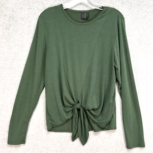 Top donna AXS cravatta davanti taglia XL maglia verde manica lunga girocollo - Foto 1 di 9