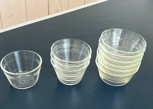 MIXED LOT 10 EARLY PYREX CLEAR GLASS CUSTARD CUPS 2 SIZES #462 & #463 - Picture 1 of 17