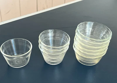 MIXED LOT 10 EARLY PYREX CLEAR GLASS CUSTARD CUPS 2 SIZES #462 & #463 - Image 1 of 4