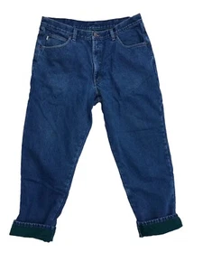 Pantalones de mezclilla forrados de lana para hombre LL Bean - Doble L ajuste natural 38x32 LN - Imagen 1 de 8
