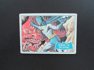 1966 Topps Batman Blue Bat Cowl Card #38b Beware The Bat-A-Rang L2 - Picture 1 of 3