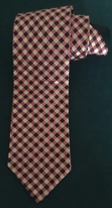 Tommy Hilfiger Men's Neck Tie 58"L x 3.5"W Pink Navy Blue 100% Silk USA - Picture 1 of 9