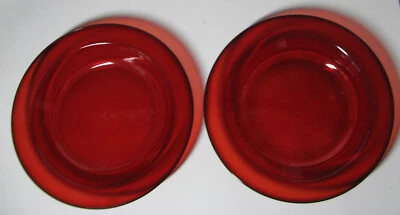 2 Royal Ruby Red Anchor Hocking  Rimmed Soup Cereal Salad 8 1/2" Bowls VNVC - Image 1 of 2