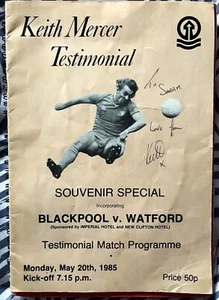 Programma Testimonianze Firmato Keith Mercer Blackpool Watford 1985 Southend - Foto 1 di 9