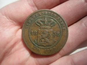 1858 NETHERLANDS EAST INDIES 2 1/2 CENTS - Picture 1 of 2