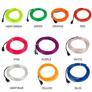 1-5M RGB LED Neon Glow Wire Light 3/5V USB Control String Rope Cable Car Decor - Picture 1 of 24