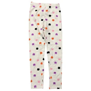 Girls Colorful Kitty Cat Print Halloween Leggings Stretch Pants - Picture 1 of 2