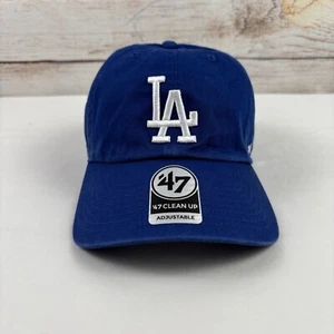 Los Angeles Dodgers Hat 47 Brand Clean Up Cap Royal Blue Adjustable Strap - Picture 1 of 7
