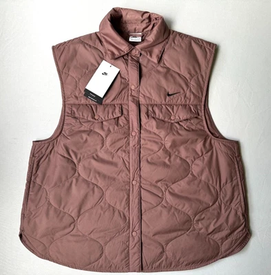 Colete essencial Nike feminino esportivo Smoke Mauve novo com etiquetas tamanho pequeno encaixe $90 MSRP - Imagem 1 de 4