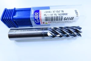 NEW 1/2" GARR 7 FLUTE ALCRONOS COATING 64148 SOLID CARBIDE CUTTING END MILLS - Picture 1 of 5