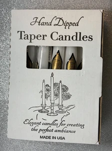 Set di 10 candele coniche bianche 6 pollici immerse a mano made in U.S.A. - Foto 1 di 5