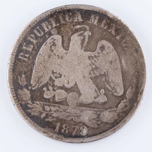1878 Zs S Mexico 50 Centavos Silver coin ASW .393 KM# 407.8  - Picture 1 of 2