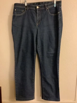 Pantalones de mezclilla lavados oscuros de la colección JM para dama talla 14 #134 Foto 1 de 4