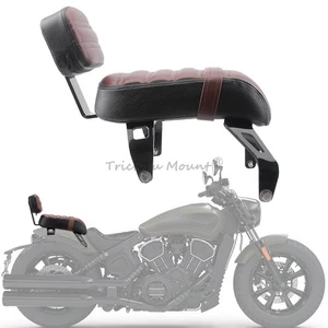 Brown Passenger Seat Backrest Pad For Indian Scout Rogue/Bobber Sixty 2018-2024 - Picture 1 of 16