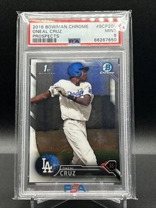 2016 Bowman Chrome Prospects Oneil Cruz Name falsch geschrieben als Oneal (RC) PSA 9 - Bild 1 von 1