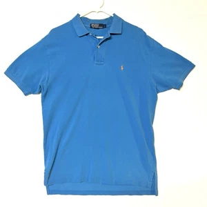 Camisa Polo Ralph Lauren De Colección Para Hombres Grande Azul Manga Corta Algodón Preppy Años 90 - Imagen 1 de 6