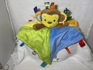 TAGGIES Patchkins Affe Baby Sicherheitsdecke Lovey gelb blau rot grün Spielzeug - Bild 1 von 4