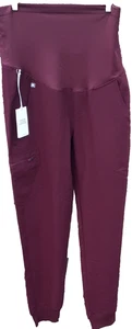 Figs Women's Zamora Maternity Scrub Pants Size L Burgundy Technical Collection - Picture 1 of 11