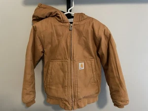 Carhartt Kids Jacket XXS (4/5) Carhartt Brown Duck Full Zip Hooded Coat - Picture 1 of 5