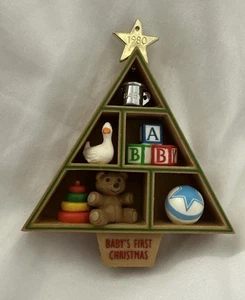 Hallmark Christmas Tree Ornament Trimmer "Baby's First Christmas" 1980 Tree - Picture 1 of 8
