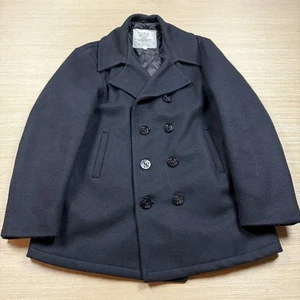 Vintage US Navy Issue Peacoat Quilted Wool Size 42 Double Breasted 740N - Picture 1 of 9