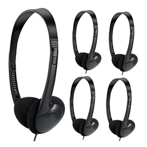 Bulk Classroom Headphones for Students Kids School 10 Pack Wholesale - Picture 1 of 7